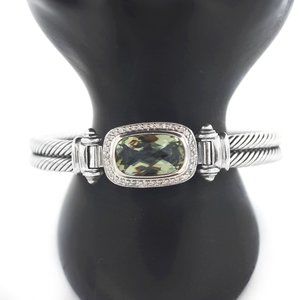 David Yurman 925 Diamond Cable Gemstone Albion Bangle Bracelet
